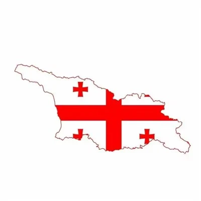 Autocollant de carte du drapeau de la République de Géorgie