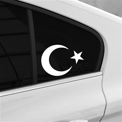 Flag turc Moon et étoiles autocollant de voiture