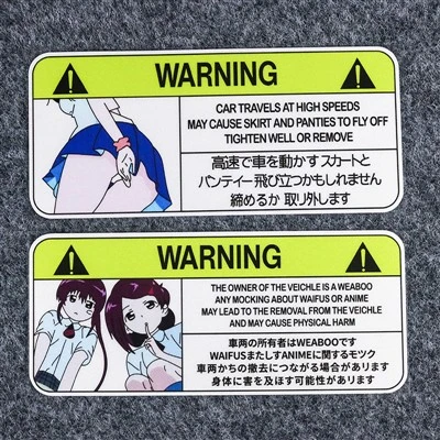 Autocollant de réflexion de modèle de fille de dessin animé d'avertissement