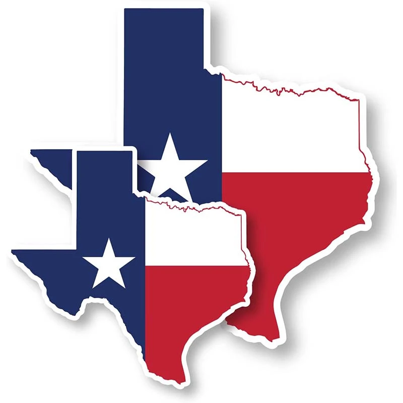 Autocollant en vinyle adhésif drapeau carte du Texas